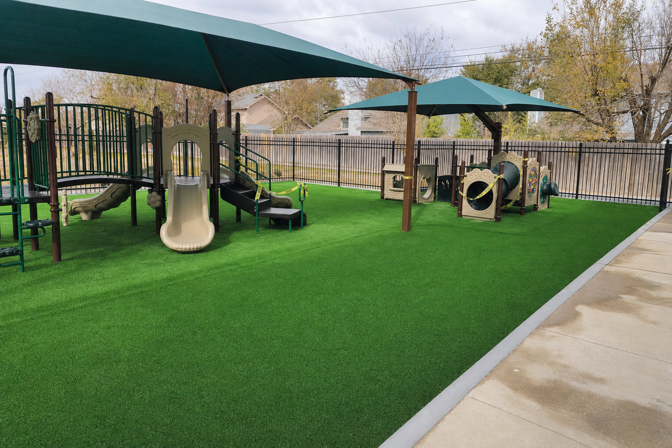 Turf for playgrounds